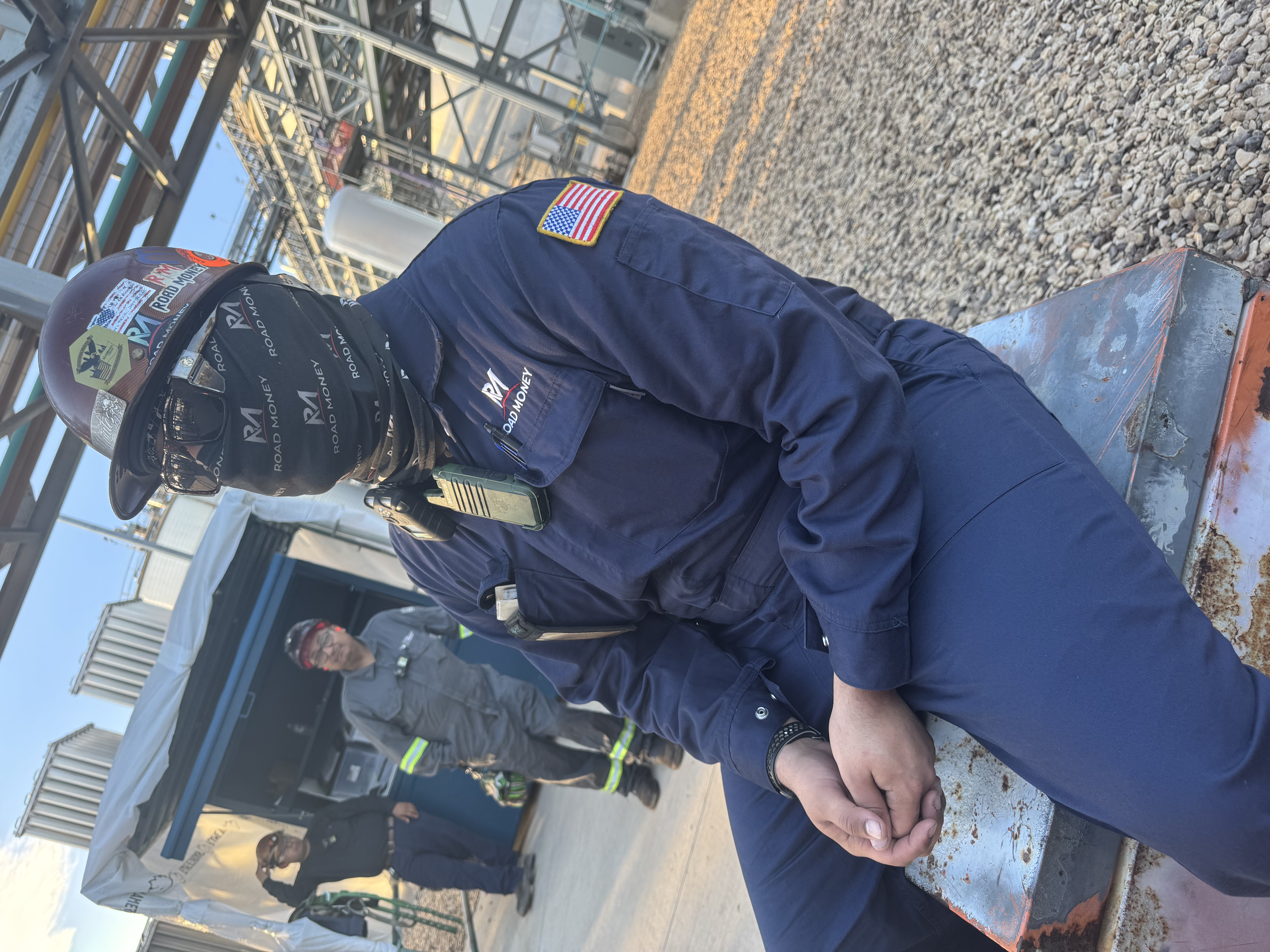 Road worker in protective gear